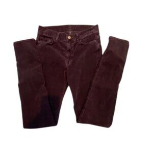 7 For All Mankind Sophie Corduroy Jeans Pants Burgundy Cabernet Wine 29